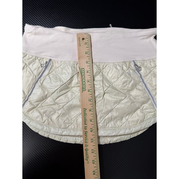 Lululemon Hot Cheeks Puffer Skirt Goose Down Size 6 Quilted Insulated Ivory - Picture 5 of 8